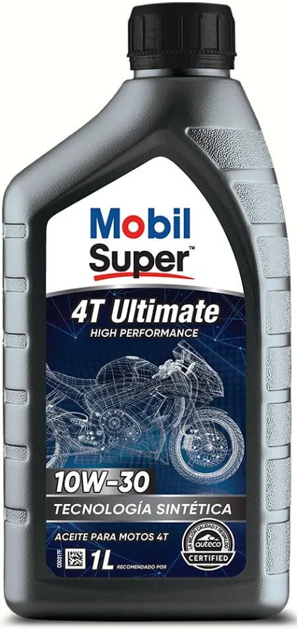 Aceite de Motor Mobil 10W30 Semisintético Super MX 4 Tiempos